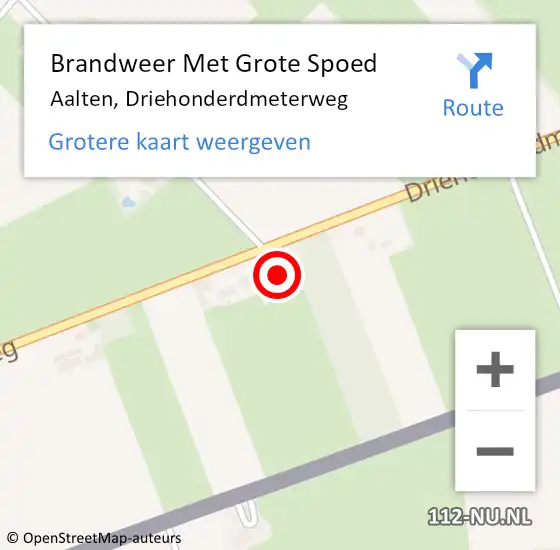 Locatie op kaart van de 112 melding: Brandweer Met Grote Spoed Naar Aalten, Driehonderdmeterweg op 4 maart 2022 23:25