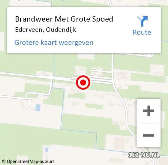 Locatie op kaart van de 112 melding: Brandweer Met Grote Spoed Naar Ederveen, Oudendijk op 4 maart 2022 23:28
