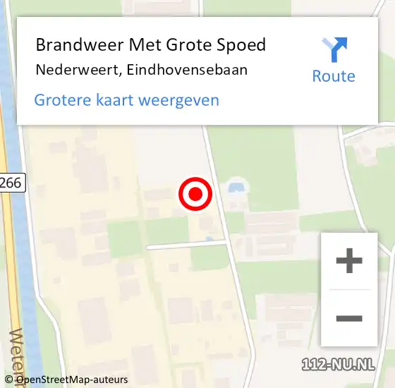 Locatie op kaart van de 112 melding: Brandweer Met Grote Spoed Naar Nederweert, Eindhovensebaan op 5 maart 2022 00:03