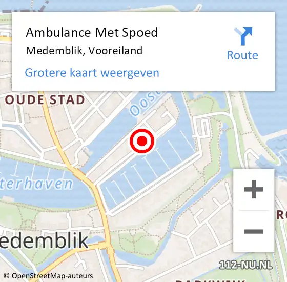 Locatie op kaart van de 112 melding: Ambulance Met Spoed Naar Medemblik, Vooreiland op 5 maart 2022 01:25