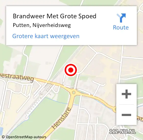 Locatie op kaart van de 112 melding: Brandweer Met Grote Spoed Naar Putten, Nijverheidsweg op 5 maart 2022 03:10