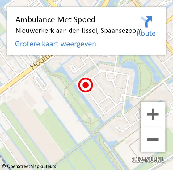 Locatie op kaart van de 112 melding: Ambulance Met Spoed Naar Nieuwerkerk aan den IJssel, Spaansezoom op 5 maart 2022 07:19