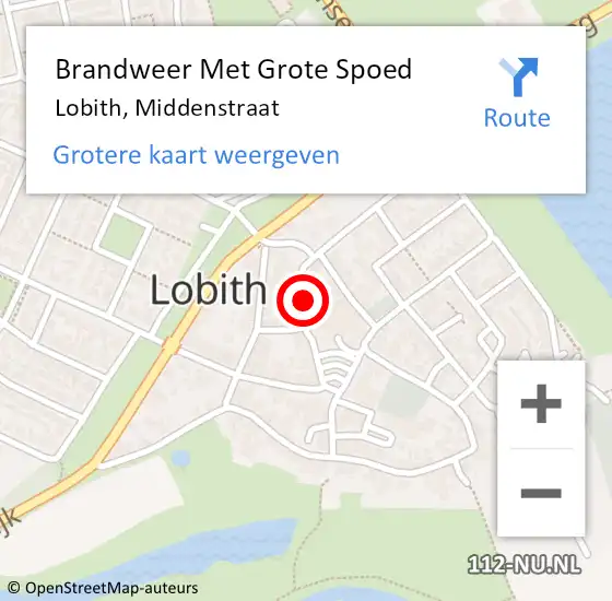 Locatie op kaart van de 112 melding: Brandweer Met Grote Spoed Naar Lobith, Middenstraat op 5 maart 2022 07:36