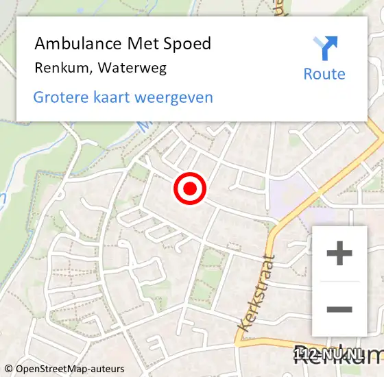 Locatie op kaart van de 112 melding: Ambulance Met Spoed Naar Renkum, Waterweg op 5 maart 2022 08:10