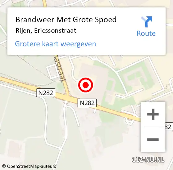 Locatie op kaart van de 112 melding: Brandweer Met Grote Spoed Naar Rijen, Ericssonstraat op 5 maart 2022 08:18