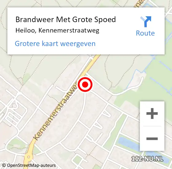 Locatie op kaart van de 112 melding: Brandweer Met Grote Spoed Naar Heiloo, Kennemerstraatweg op 5 maart 2022 10:12