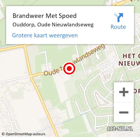 Locatie op kaart van de 112 melding: Brandweer Met Spoed Naar Ouddorp, Oude Nieuwlandseweg op 5 maart 2022 11:03