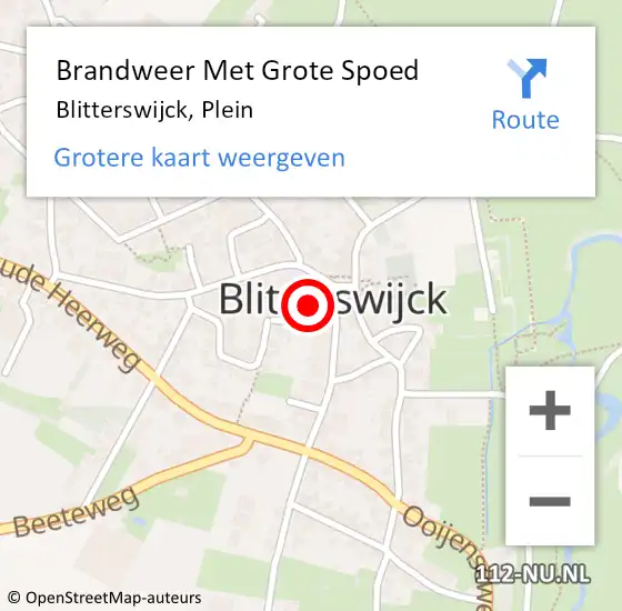 Locatie op kaart van de 112 melding: Brandweer Met Grote Spoed Naar Blitterswijck, Plein op 5 maart 2022 11:16