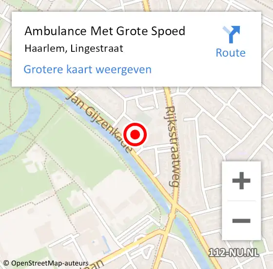 Locatie op kaart van de 112 melding: Ambulance Met Grote Spoed Naar Haarlem, Lingestraat op 5 maart 2022 11:39