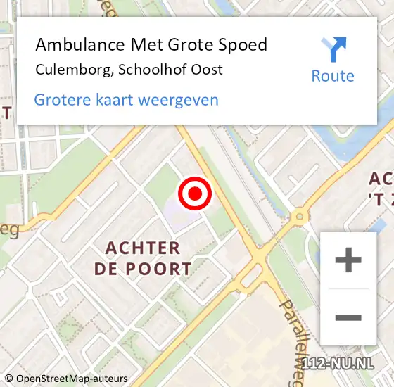 Locatie op kaart van de 112 melding: Ambulance Met Grote Spoed Naar Culemborg, Schoolhof Oost op 5 maart 2022 12:14