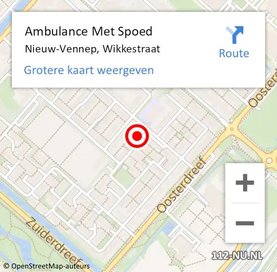 Locatie op kaart van de 112 melding: Ambulance Met Spoed Naar Nieuw-Vennep, Wikkestraat op 5 maart 2022 12:23