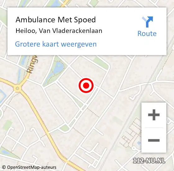 Locatie op kaart van de 112 melding: Ambulance Met Spoed Naar Heiloo, Van Vladerackenlaan op 10 juli 2014 10:06