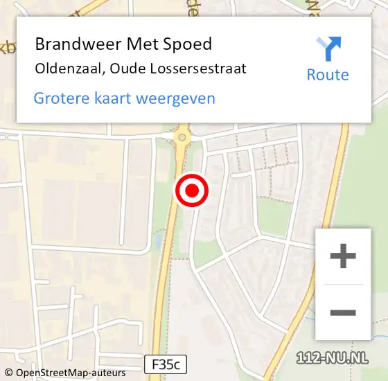 Locatie op kaart van de 112 melding: Brandweer Met Spoed Naar Oldenzaal, Oude Lossersestraat op 5 maart 2022 13:15