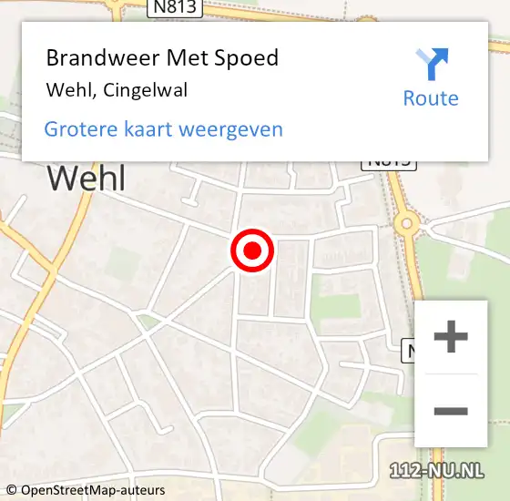 Locatie op kaart van de 112 melding: Brandweer Met Spoed Naar Wehl, Cingelwal op 5 maart 2022 13:16