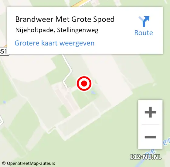 Locatie op kaart van de 112 melding: Brandweer Met Grote Spoed Naar Nijeholtpade, Stellingenweg op 5 maart 2022 13:20