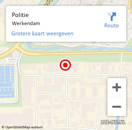 Locatie op kaart van de 112 melding: Politie Werkendam op 5 maart 2022 13:27