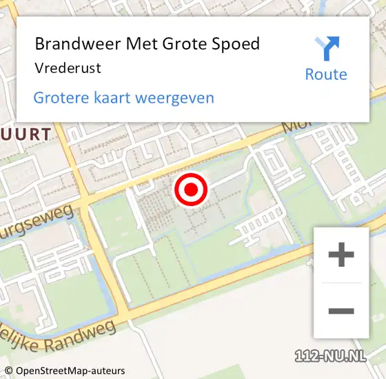 Locatie op kaart van de 112 melding: Brandweer Met Grote Spoed Naar Vrederust op 10 juli 2014 10:11