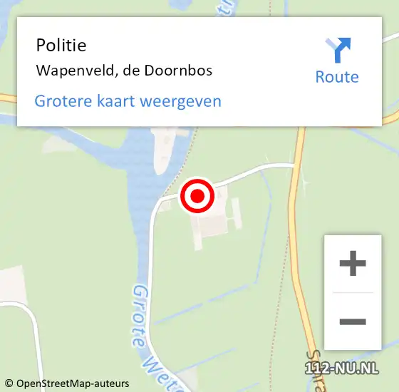 Locatie op kaart van de 112 melding: Politie Wapenveld, de Doornbos op 5 maart 2022 13:50