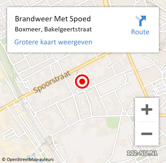 Locatie op kaart van de 112 melding: Brandweer Met Spoed Naar Boxmeer, Bakelgeertstraat op 5 maart 2022 14:02