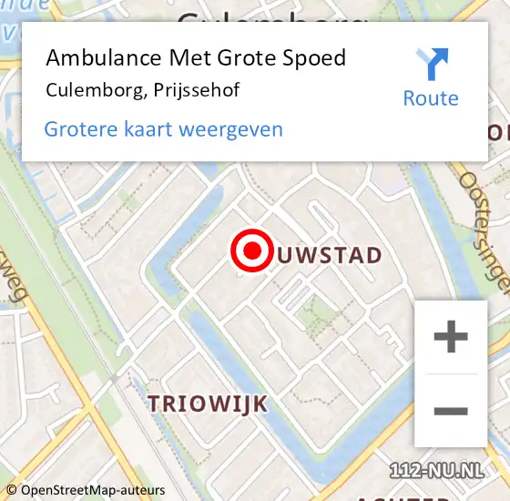 Locatie op kaart van de 112 melding: Ambulance Met Grote Spoed Naar Culemborg, Prijssehof op 5 maart 2022 14:08