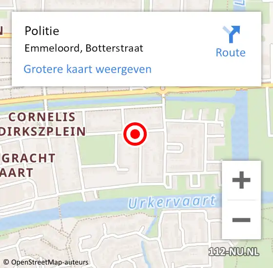 Locatie op kaart van de 112 melding: Politie Emmeloord, Botterstraat op 5 maart 2022 15:27