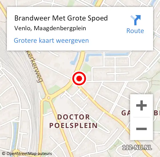 Locatie op kaart van de 112 melding: Brandweer Met Grote Spoed Naar Venlo, Maagdenbergplein op 5 maart 2022 15:35