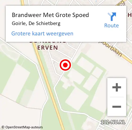 Locatie op kaart van de 112 melding: Brandweer Met Grote Spoed Naar Goirle, De Schietberg op 5 maart 2022 15:52