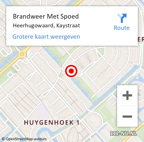 Locatie op kaart van de 112 melding: Brandweer Met Spoed Naar Heerhugowaard, Kaystraat op 5 maart 2022 16:18