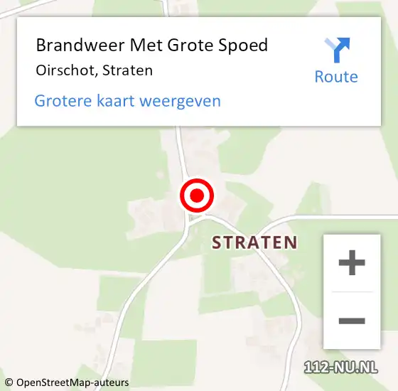 Locatie op kaart van de 112 melding: Brandweer Met Grote Spoed Naar Oirschot, Straten op 5 maart 2022 16:22