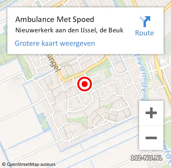 Locatie op kaart van de 112 melding: Ambulance Met Spoed Naar Zevenhuizen, De Beuk op 5 maart 2022 16:54