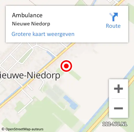 Locatie op kaart van de 112 melding: Ambulance Nieuwe Niedorp op 5 maart 2022 17:38