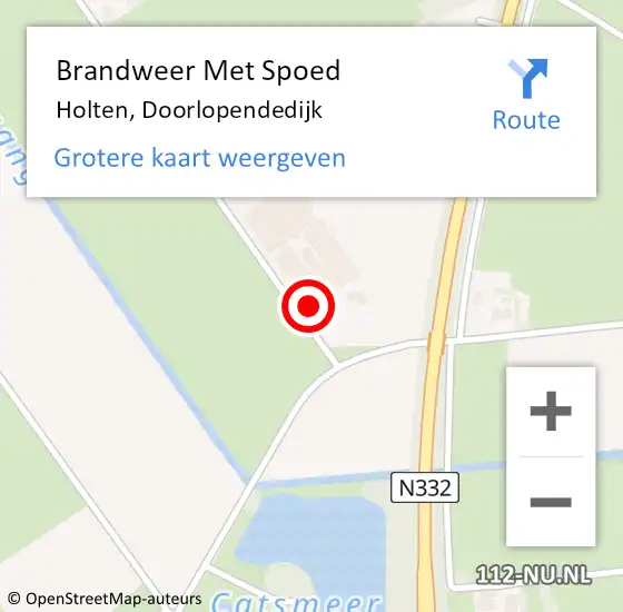 Locatie op kaart van de 112 melding: Brandweer Met Spoed Naar Holten, Doorlopendedijk op 10 juli 2014 10:29