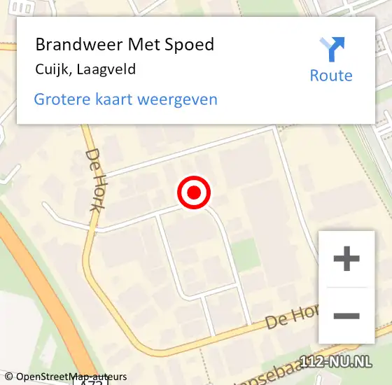 Locatie op kaart van de 112 melding: Brandweer Met Spoed Naar Cuijk, Laagveld op 5 maart 2022 18:47