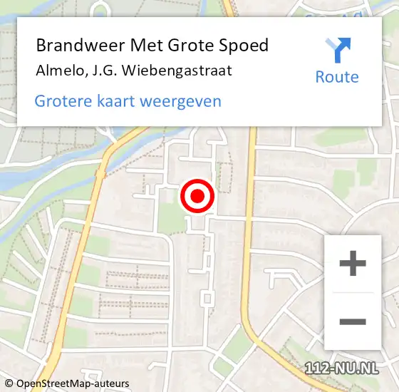 Locatie op kaart van de 112 melding: Brandweer Met Grote Spoed Naar Almelo, J.G. Wiebengastraat op 5 maart 2022 19:06