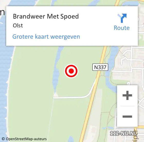 Locatie op kaart van de 112 melding: Brandweer Met Spoed Naar Olst op 5 maart 2022 19:58