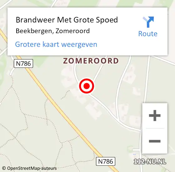 Locatie op kaart van de 112 melding: Brandweer Met Grote Spoed Naar Beekbergen, Zomeroord op 5 maart 2022 20:25