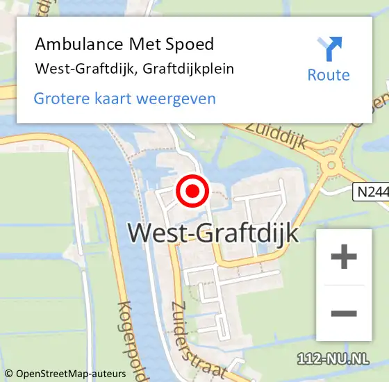 Locatie op kaart van de 112 melding: Ambulance Met Spoed Naar West-Graftdijk, Graftdijkplein op 5 maart 2022 20:50