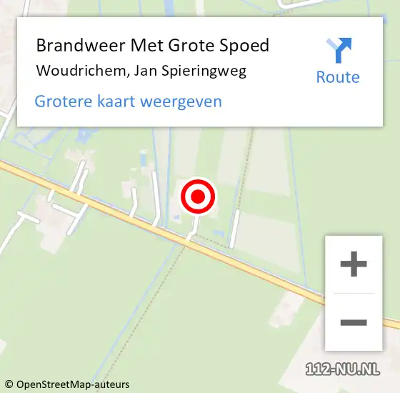 Locatie op kaart van de 112 melding: Brandweer Met Grote Spoed Naar Woudrichem, Jan Spieringweg op 5 maart 2022 21:55