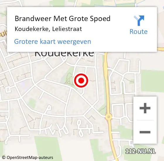 Locatie op kaart van de 112 melding: Brandweer Met Grote Spoed Naar Koudekerke, Leliestraat op 5 maart 2022 22:05