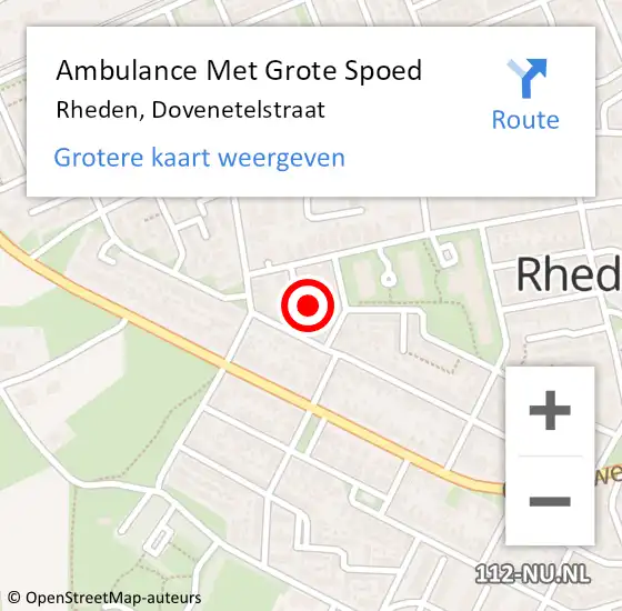 Locatie op kaart van de 112 melding: Ambulance Met Grote Spoed Naar Rheden, Dovenetelstraat op 5 maart 2022 22:45