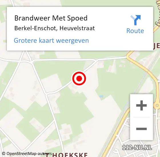 Locatie op kaart van de 112 melding: Brandweer Met Spoed Naar Berkel-Enschot, Heuvelstraat op 5 maart 2022 22:52