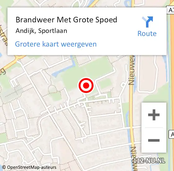 Locatie op kaart van de 112 melding: Brandweer Met Grote Spoed Naar Andijk, Sportlaan op 5 maart 2022 23:00