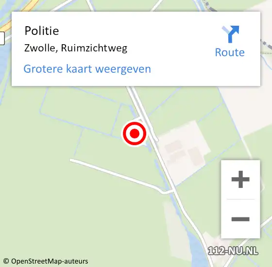 Locatie op kaart van de 112 melding: Politie Zwolle, Ruimzichtweg op 6 maart 2022 00:44