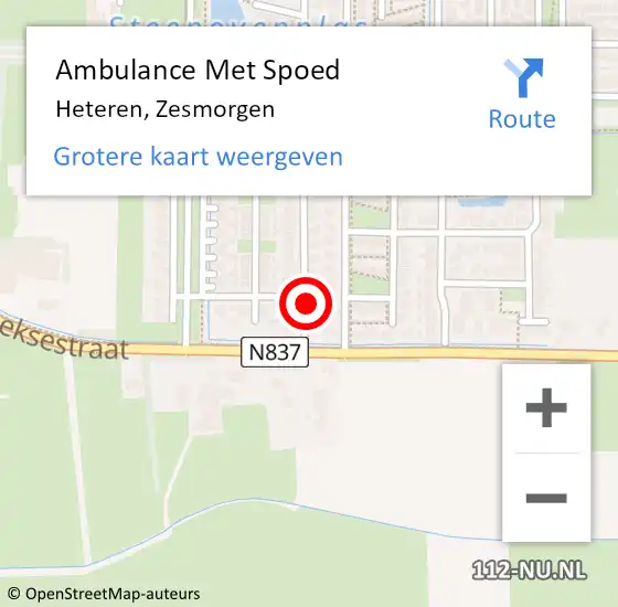 Locatie op kaart van de 112 melding: Ambulance Met Spoed Naar Heteren, Zesmorgen op 6 maart 2022 01:37
