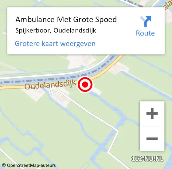 Locatie op kaart van de 112 melding: Ambulance Met Grote Spoed Naar Spijkerboor, Oudelandsdijk op 6 maart 2022 01:45