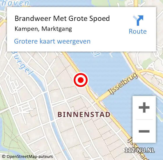 Locatie op kaart van de 112 melding: Brandweer Met Grote Spoed Naar Kampen, Marktgang op 6 maart 2022 02:51