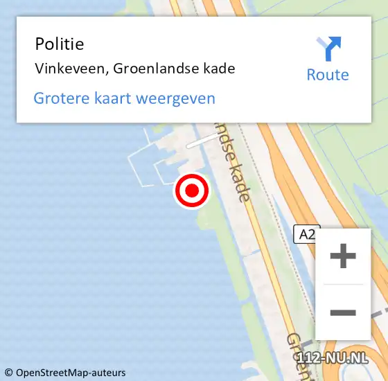 Locatie op kaart van de 112 melding: Politie Vinkeveen, Groenlandse kade op 6 maart 2022 04:26