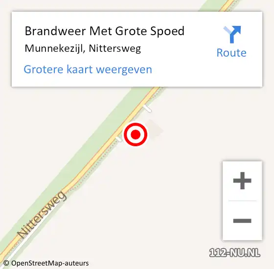 Locatie op kaart van de 112 melding: Brandweer Met Grote Spoed Naar Munnekezijl, Nittersweg op 6 maart 2022 04:55