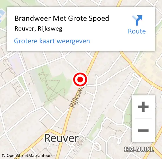 Locatie op kaart van de 112 melding: Brandweer Met Grote Spoed Naar Reuver, Rijksweg op 6 maart 2022 05:19