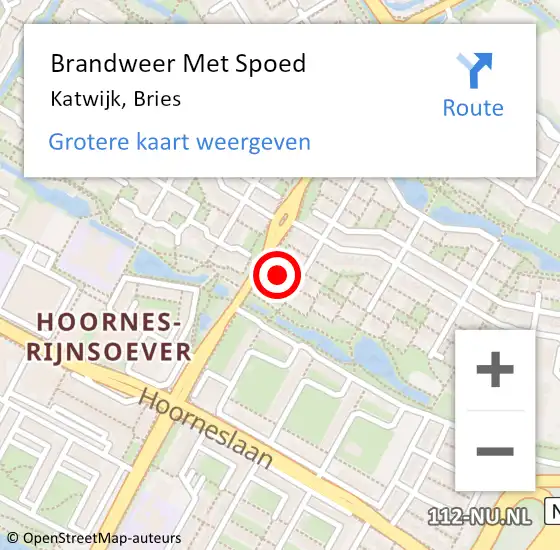 Locatie op kaart van de 112 melding: Brandweer Met Spoed Naar Katwijk, Bries op 6 maart 2022 08:10